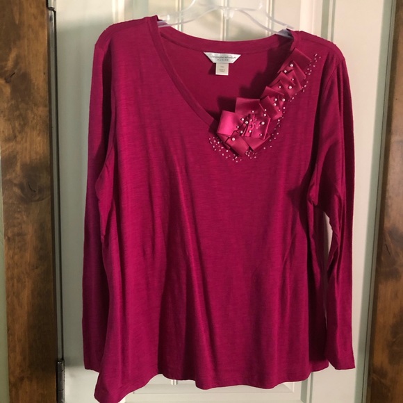 Christopher & Banks Tops - NWOT-C & B PXL Long Sleeve Tee Deep Mauve/Fuchsia